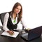 The boss - Preety business secretarry woman working in office is