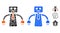 Boss Robot Composition Icon of Round Dots