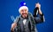 Boss tinsel ready celebrate new year. Corporate party ideas employees will love. Corporate christmas party. Man bearded