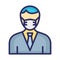 Boss Wearing mask Vector Icon which can easily modify or edit