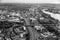 Boston aerial view with cityscape and buildings.