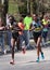 BOSTON - APRIL 18: Joyce Chepkirui (Kenya) and Tirfi Tsegaye (ETH) runners races up the Heartbreak Hill