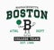 Boston basketball t-shirt design. Massachusetts, Boston college style tee shirt with mascot and basketball ball.