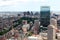 Boston, city skyline aerial panorama view with urban buildings midtown