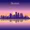 Boston city skyline silhouette background