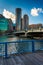 The Boston Harborwalk along Fort Point Channel, in Boston, Massachusetts.