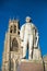 Boston, Lincolnshire, United Kingdrom, 19th October 2014, Statue of Herbert Ingram infront of Saint Botolphs Church