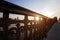 Boston Longfellow bridge at sunset