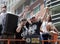 BOSTON, MA, USA - JUNE 18: Nathan Horton celebrates the Stanley cup victory at the Boston Bruins parade after winning the cup for