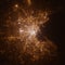 Boston (Massachusets, USA) street lights map. Satellite view on modern city at night.