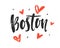 Boston. Modern city hand written brush lettering