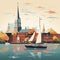 Boston\\\'s Legacy: Vibrant Waterfront and Historical Heritage Illustrated