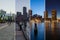 Boston skyline day to night montage - Massachusetts - USA - Unit