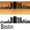 Boston skyline in orange