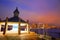 Boston skyline at sunset Piers Park Massachusetts