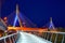 Boston Zakim bridge sunset in Massachusetts