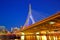 Boston Zakim bridge sunset in Massachusetts