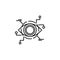 Bot cyborg robot view concept line icon. Simple element illustration. Bot cyborg robot view concept outline symbol design from Rob
