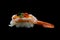 Botan ebi sushi or Spacial premium king shrimp sushi mixed by ikura and caviar top on Japanese rice. Japanese tradition food