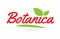 Botanica hand written word text for typography design in red