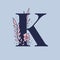 Botanical capital letter K vector