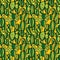 Botanical desert flora seamless pattern. Succulents cacti plant for fabric, wallpaper