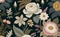 Botanical floral pattern seamless blend fashion design