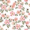 Botanical floral seamless pattern with rosehip and leaves on white background. Watercolor wild roses print