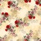 botanical flowers with cream colour background white shadow