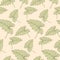 Botanical fresh seamless pattern with green leaves.