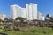 Botanical Garden Against City Skyline on Durban Beachfront