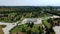 Botanical garden in Ploiesti City, Romania, aerial view