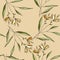 Botanical hand drawing or painting vector illustration. Nature green and yellow hawaii background and wallpaper. Realistic