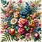 Botanical Kaleidoscope: AI Crafted Colorful Flower Pattern Backdrop