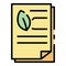 Botanical laboratory documents icon color outline vector