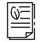 Botanical laboratory documents icon, outline style