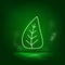 Botanical, leaves green neon icon - Vector