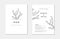 Botanical line art minimalist floral wedding invitation card template