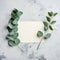 Botanical mockup Eucalyptus leaves set alongside customizable blank paper