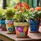 Botanical Oasis: Vibrant Handcrafted Flowerpots Enchanting Every Corner