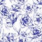 Botanical pattern in toile de jouy style