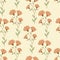 Botanical retro style seamless pattern with