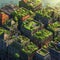 Botanical Rooftops elevated green spaces in urban settings blending nature 3D Isometric gaming AI Generated