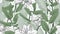 Botanical seamless pattern, banana leaves, vines and other leaves on light green