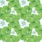 Botanical seamless pattern made of strawberry leaves and flowers