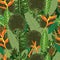 Botanical tropical green leave seamless pattern