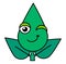 Botanical winking emoticon thin line icon