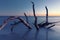 Botany Bay beach at cloudy sunset