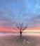 Botany Bay beach at cloudy sunset