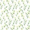 Botany leaves green watercolor seamless pattern